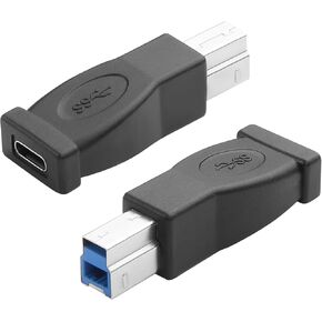 USB Type C to B 3.0 Adapter USB B Male to USB C Female Connector Converter 5Gbps USB B to USB C Compatible with Printer,Scanner,External Hard Drivers Laptops and MoreType-C Devices 2pcs