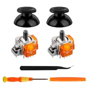 TOMSIN TMR Electromagnetic Joysticks Replacement for PS5 Controller, 2 Pack Anti-Drift magnetic Resistance Stick with 2 Pack Thumbstick Accessories Parts for Playstation 5 Controller