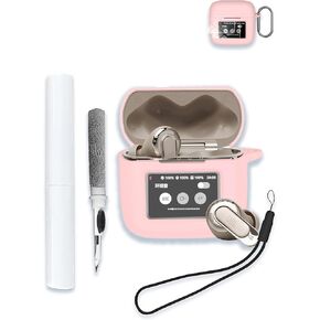 Case for JBL Tour Pro 3 - True Wireless Noise Cancelling Earbuds, Soft Silicone Protective Portable Scratch Shock Resistant with 2pack Screen Protector &Cleaner Kit & Carabiner & Lanyard，Black