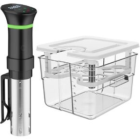 Sous Vide Machine Kit,1000W Immersion Circulators and 12.60QT Sous Vide Container with Lid and Rack, with Temperature and Time Digital Display Control