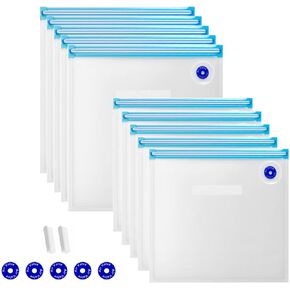 Sous Vide Bags Reusable 30 Pcs, Reusable Vacuum Seal Bags for Food with Upgraded Auto Pump for Anova, Joule Cookers, BPA Free Sous Vide Kit