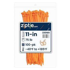 11-Inch Blue Nylon Multi-Purpose Zip Ties - 75-lb Tensile Strength Cord Management - UL 21S Listed Tie Wraps - Indoor Multi-Purpose (100-Pack)