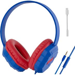 Kids Headphones Wired with Microphone,94dB Volume Limit Headphones for Kids, Portable Wired Headphones, Stereo Sound Headset for School/Tablet/PC/E-Readers, Purple Green