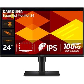 SAMSUNG 24" (S40GD) Borderless Business Monitor with IPS Panel, 100Hz Refresh Rate, Eye Saver Mode, Ergonomic Design, Game Picture Mode, LS24D402GANXGO