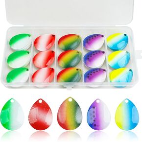 Colorado Spinner Blades Fishing Lure Making Kit,45pcs DIY Spinner Blades Lure Making Supplies Set for Spoons Blades Spinner Baits Walleye Baits Rig Making Trout Salmon Bass Fishing