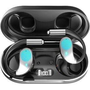 Open Ear Earbuds with ENC Noise Cancelling Mic, Bluetooth Earbuds with HiFi Sound, IP54 Water Resistant Wireless Earbuds with 68H Battery, for Running & Travel (with AI Translation)