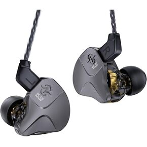 CCZ DC03 in Ear Monitor Headphones, Deep Bass Sound Wired Earbuds IEM Earphones, 1DD HiFi in Ear Headphones Noise Cancelling Ear buds, IEMs for Gaming Musician Singer Stage Calling(Black, without Mic)