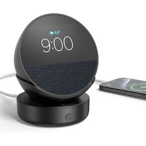 PlusAcc Battery Base for iPhone & Echo Spot – Portable Charging Stand with USB-C Port, 8 Hours Work Time, Charger Base Dock Accessories for Spot and Earbuds (Black)