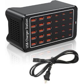 USB Charging Station, 150W 30 Ports [15USB-C + 15USB-A],Fast, Smart and Safe Charging Travel Charger Station Desktop Multiple Port Charger Compatible iPhone, iPad, Tablets, Smartphones.