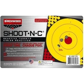 BIRCHWOOD CASEY Shoot-N-C Long Range Bullseye Always Flat Adhesive Back Shooting Training Reactive 17.75" Targets with Pasters for All Calibers | Pack of 5