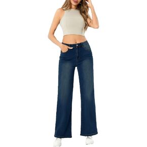 SperLucky Jeans for Women High Waisted Straight Leg Stretchy Jeans Loose Wide Leg Denim Pants in Kuwait