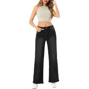 SperLucky Jeans for Women High Waisted Straight Leg Stretchy Jeans Loose Wide Leg Denim Pants