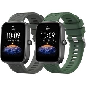 Siliocne Bands for Amazfit GTS/GTS 2/GTS 2e/GTS 2 mini/GTS 3/GTS 4/GTS 4 mini/GTR mini, 20mm Watch Straps for Amazfit Bip U Pro/Bip/Bip Lite/Bip S/Bip S lite/Bip U/Bip 3/Bip 3 Pro