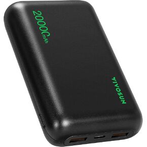 VIVOSUN 20000mAh Portable Charger, 5V/3A Fast Charging Power Bank with Dual USB-A Ports, USB-C in & Out Port, Compatible with Heated Camping Chair, Smartphones, and More
