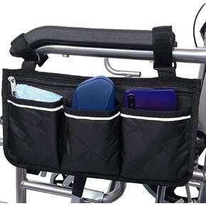 4 Pockets for Beach Chair Armrest Bag, Waterproof Beach Chair Hanging Storage Pouch Arm Rest Magazine Snack Bag with Camping Outdoors