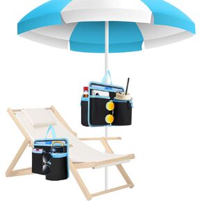 Beach Chair Cup Holder Camping Beach Chair Side Organizer Armrest Storage Bag Side Pocket Bag Folding Chair Cup Organizer Hanging Chair Attachment for Phone, Book, Bottle, Sunglasses