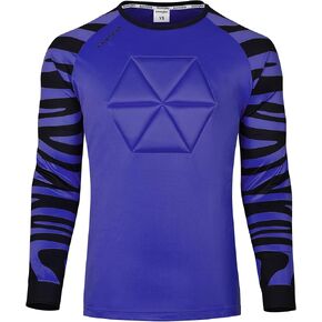 Elbow & Chest Padded Soccer Goalie Jersey - Long Sleeve Soccer Goalkeeper Jersey Men - Adult, Youth Goalie Shirt Purple