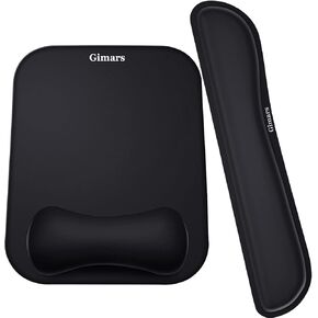 Gimars Square Mouse Pad & Keyboard Wrist Rest Set for Computer, Laptop, Office,Gaming