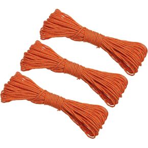 PATIKIL 65 Feet Reflective Guyline Camping Paracord 3mm,3 Pack Tent Cord Guyline Rope Nylon Paracord Rope for Camping Tent Tarp Hiking, Orange Color (20M)