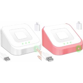 2 Packs Square Dock for Square Reader 2nd Generation, Holder Stand for Square Reader 2nd Generation, Smart Anti-Sleep Button, Anti-Slip Base Dock (Cable & Wall Charger, NO Reader