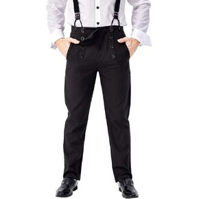Men Medieval Steampunk Pants Adult Victorian Classic Trousers Halloween Vintage Costume