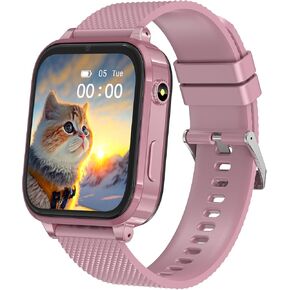 Toloso 4G Kids Smart Watches Girls, GPS Watch for Kids with Pedometer Video Call Chat Message Puzzle Games Camera Flashlight Alarm Clock Class Mode & SOS, GPS Tracker Watch for Kids Age 5-12 (Pink)