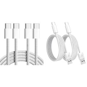 Braided USB C to USB C Cable 3ft and Car Carplay Cable for iPhone 16/15 (2-Pack 3.3FT), Nylon Braided USB A to USB C Charging Cord, USB to USBC Charger for iPhone 16 Pro Max/16 Plus/iPhone 15, iPad 10