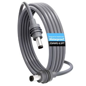 Starlink Mini DC Power Cable 16.4FT/5M-Waterproof Outdoor Starlink Mini Cable, Durable 20AWG Charging Cord with Barrel Jack, Easy Plug-and-Play Design (5M,Gray)