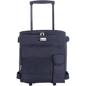 Rolling Cooler with Wheels and Handle Portable Collapsible Soft Cooler Bag for Beach Camping Travel (Black N, 14x12.5x15in)
