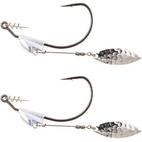 Owner American Flashy Swimmer Hook with CPS (2 Per Pack), 1/0, 1/8-Ounce,Silver & Owner American Flashy Swimmer Hook with CPS (2 Per Pack), 3/0, 3/16-Ounce, Silver (5188-107)