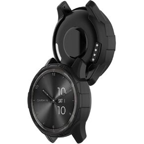 LOKEKE Compatible with Garmin VivoMove Trend Protective Case Cover, TPU Protective Case Cover Shell Compatible with Garmin VivoMove Trend(TPU Black)