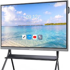 55'' 4K Smart Board, Android 14 OS 8+128 GB Interactive Whiteboard, Electronic Digital Whiteboard with Open App Ecosystem, Touchscreen Smart Board for Home, Office and Classroom, Gray