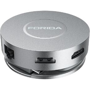Micro USB C Docking Station Dual HDMI Monitor FORIDA Type C Hub Dual 4K HDMI USB C to Network Adapter 1 Gbps Ethernet 100W Power Delivery Micro SD Card Reader for MacBook/Dell/HP/Lenovo ThinkPad