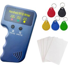 Handheld 125kHz Copier RFID Smart Card Card Duplicator المستخدم في T5577 أو EM4305 +5pcs No.3 T5577 مفاتيح سلاسل +5 T5577