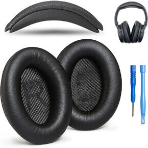 Replacement QC Ear Pad and Headband Pad Kit Cushion. Compatible with Bose QuietComfort (2023) QC45 QCSE QC35 II Wireless Noise Cancelling Headphones (Black) Easy DIY Fit