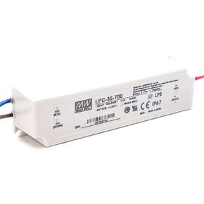 LPC-35-700 LED Driver, 35W Single Output Waterproof Power Supply, 9~48V DC, Constant Current Mode, IP67