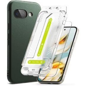 Ringke Onyx متوافق مع Pixel 9A [Dark Green] + سهلة الشريحة الزجاج المقسى متوافق مع بكسل 9A [2 حزمة]