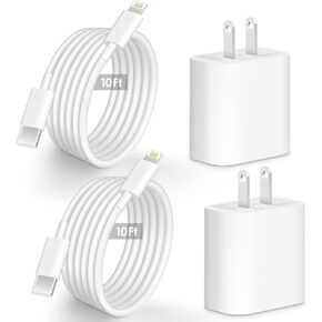 شاحن الهاتف 20W مع 10 أقدام من النوع C إلى Cable-Cable-White