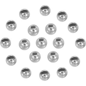 PATIKIL 4.6 mm Tungsten Slotted Beads for Fly Tying, 50 Pcs Tungsten Beads Round Bead Head Ball for Jig Hooks Fishing Fly Tying Materials, Dark Silver