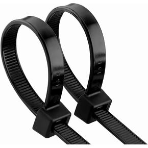 48 Inch Extra Long Heavy Duty Cable Ties, 12-Piece UV Resistant Black Nylon Zip Ties, 200 LB Tensile Strength