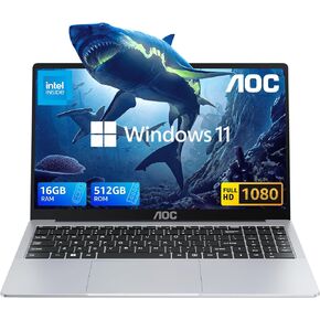 Laptop, Intel Quad-Core Processor Twin Lake N150(Up to 3.6GHz) 16GB RAM 512GB SSD 15.6 Inch FHD Screen Premium Laptop Windows 11 Pro, Metal Shell, Type-C, WiFi