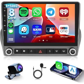 [2G+64G] Android Car Stereo for Chevrolet Camaro 2008-2015 Radio with Wireless Carplay Android Auto Mirror Link, Hodozzy 9 Inch Touch Screen Car Radio GPS,Bluetooth, WiFi, FM RDS Radio,BT/SWC/DSP