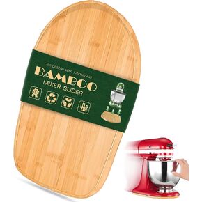 Mixer Slider Mat for Kitchenaid Stand Mixer, 3.5-5QT Bamboo Sliding Tray for Counter Kitchen Countertop Appliance Slider Storage Accessories Mixer Mover Sliding Mat