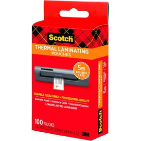 Scotch Thermal Laminating Pouches, 5 Mil Thick for Extra Protection, 2.32 x 3.70-Inches, Business Card Size, 100-Pack (TP5851-100)