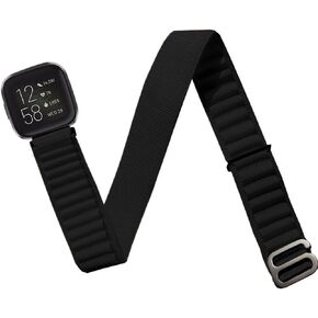 Nylon Elastic Armband For Fitbit Versa/Versa 2/Versa Lite/Versa SE Adjustable with G-Hook Breathable Sport Wristband for Women Men Arm or Ankle Band Strap