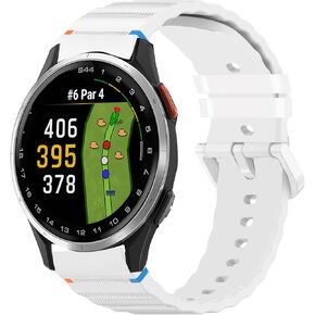 Compatible with Garmin Approach S44 Band, 20mm Quick Release New Silicone Woven Line Adjustable Replacement Strap Compatible for Garmin Approach S50, S44, S42, S40 Smartwatch