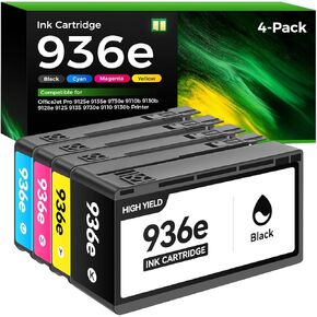 936XL 936E HIELDS HIELDS HIELDS HIELDS حزمة التحرير والسرد مع رقاقة - استبدال لـ HP Ink 936 - استخدام OfficeJet 9120E 9122E 9125E 9128E 9110B 9130B 9135E 9730E PRINTER