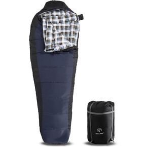 REDCAMP Cold Weather Mummy Sleeping Bag, 0 Degree Warm Flannel Cotton Sleeping Bag for Adults, Warm and Machine Washable Perfect for Winter Camping