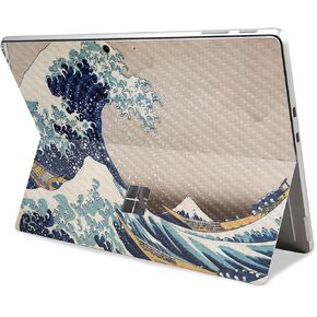 Carbon Fiber Tablet Skin Compatible with Microsoft Surface Pro 11 (2024) - Great Wave of Kanagawa - Premium 3M Vinyl Protective Wrap Decal Cover - Easy to Apply | Crafted in The USA by MightySkins