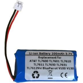 200mAh 3.7V Replacement Battery for AT&T TL7600, TL7601, TL7610, TL7611, TL7650, TL7651, TL7612Vxi, BlueParrot V100, V150